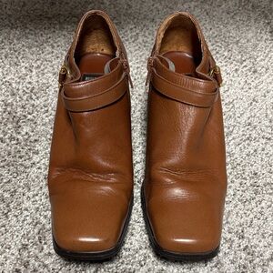 Aj Valenci Tan Leather Ankle Booties